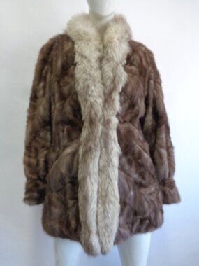 SCRAP ITEM: CANADIAN LUTETIA MINK & FOX FUR COAT JACKET ARTS & CRAFTS